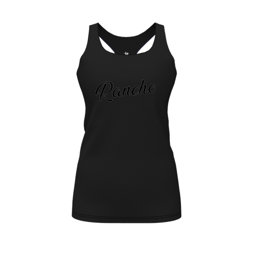 [CUS-DFW-RCBK-PER-BLK-FYS-LOGO2] Racerback Tank Top (Female Youth S, Black, Logo 2)