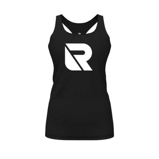 [CUS-DFW-RCBK-PER-BLK-FYS-LOGO3] Racerback Tank Top (Female Youth S, Black, Logo 3)