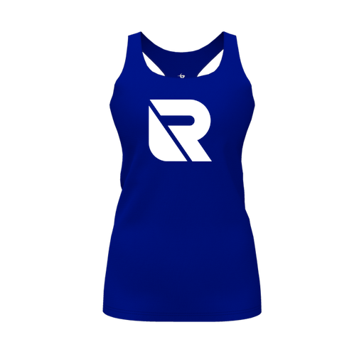 [CUS-DFW-RCBK-PER-RYL-FYS-LOGO3] Racerback Tank Top (Female Youth S, Royal, Logo 3)