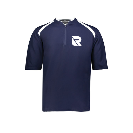 [229581-AS-NVY-LOGO3] Men's Dugout Short Sleeve Pullover (Adult S, Navy, Logo 3)