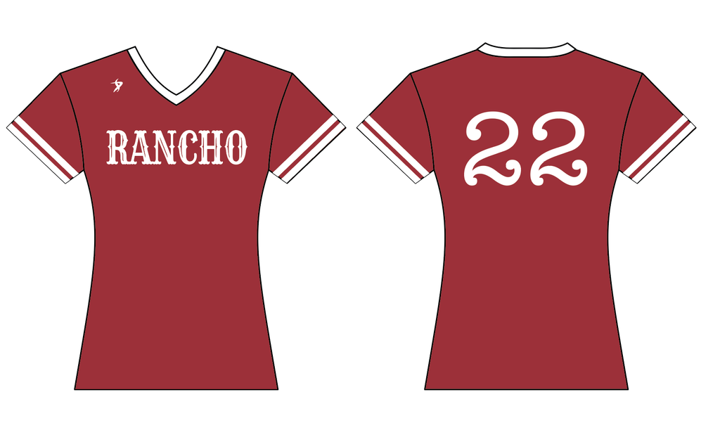 Rancho Sports- Red V Neck Jersey