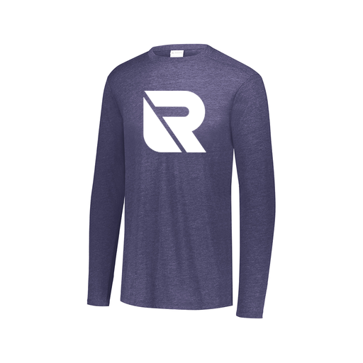 [FTLCUBNV-AXS-LOGO3] Decker Men's Tri-Blend T-Shirt - Long Sleeve (Adult XS, Navy, Logo 3)
