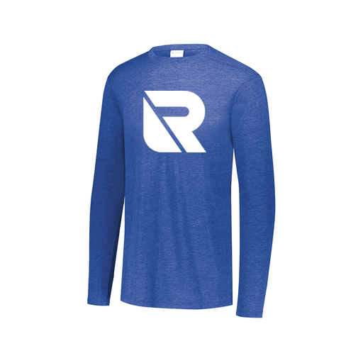 [FTLCUBRY-AXS-LOGO3] Decker Men's Tri-Blend T-Shirt - Long Sleeve (Adult XS, Royal, Logo 3)