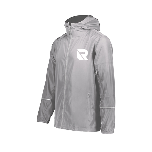 [229582-SIL-AXS-LOGO3] Men's Packable Full Zip Jacket (Adult XS, Silver, Logo 3)
