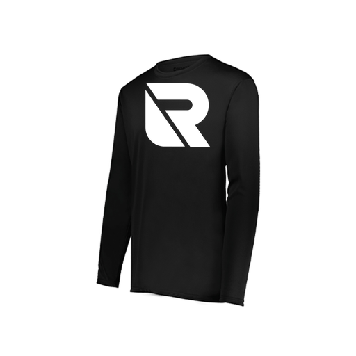 [222823.080.S-LOGO3] Youth LS Smooth Sport Shirt (Youth S, Black, Logo 3)