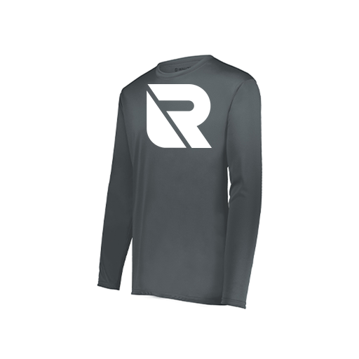 [222823.059.S-LOGO3] Youth LS Smooth Sport Shirt (Youth S, Gray, Logo 3)