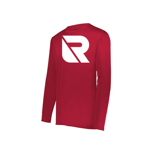 [222823.083.S-LOGO3] Youth LS Smooth Sport Shirt (Youth S, Red, Logo 3)