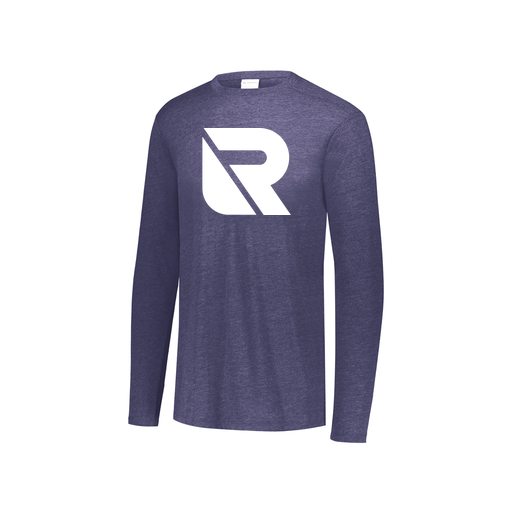 [FTLCUBNV-YS-LOGO3] Decker Youth Tri-Blend T-Shirt - Long Sleeve (Youth S, Navy, Logo 3)