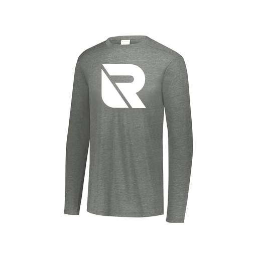 [FTLCUBGY-YS-LOGO3] Decker Youth Tri-Blend T-Shirt - Long Sleeve (Youth S, Gray, Logo 3)