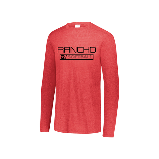 [FTLCUBRD-YS-LOGO1] Decker Youth Tri-Blend T-Shirt - Long Sleeve (Youth S, Red, Logo 1)