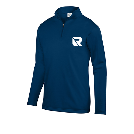 [FOLQFFNV-YS-LOGO3] Decker Youth FlexFleece 1/4 Zip (Youth S, Navy, Logo 3)