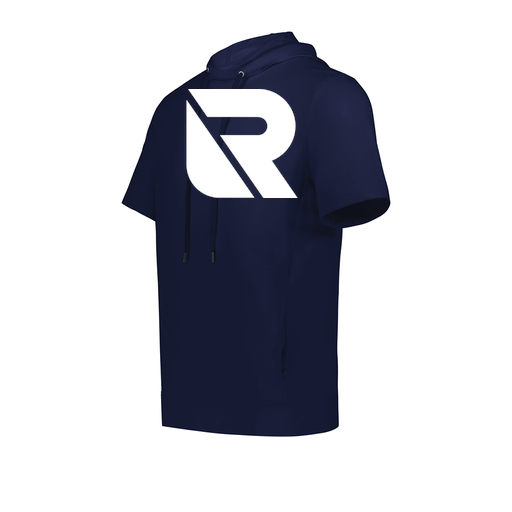 [222605.065.S-LOGO3] YOUTH VENTURA SOFT KNIT SHORT SLEEVE HOODIE (Youth S, Navy, Logo 3)