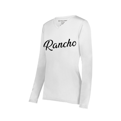 [222824.005.S-LOGO2] Ladies LS Smooth Sport Shirt (Female Adult S, White, Logo 2)