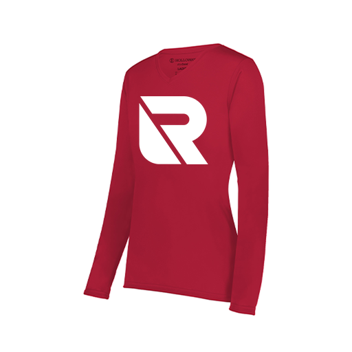 [222824.083.S-LOGO3] Ladies LS Smooth Sport Shirt (Female Adult S, Red, Logo 3)