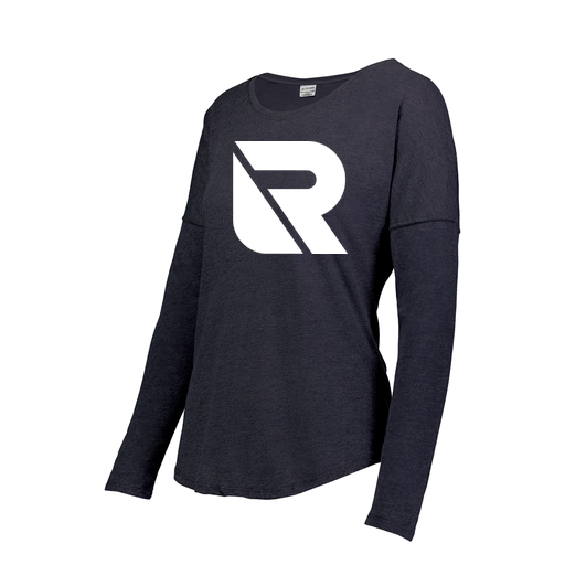 [3077.72N.S-LOGO3] Ladies LS Ultra-blend T-Shirt (Female Adult S, Navy, Logo 3)