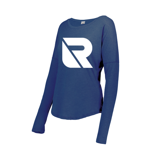 [FTLCUBRY-FAS-LOGO3] Decker Women's Tri-Blend T-Shirt - Long Sleeve (Female Adult S, Royal, Logo 3)