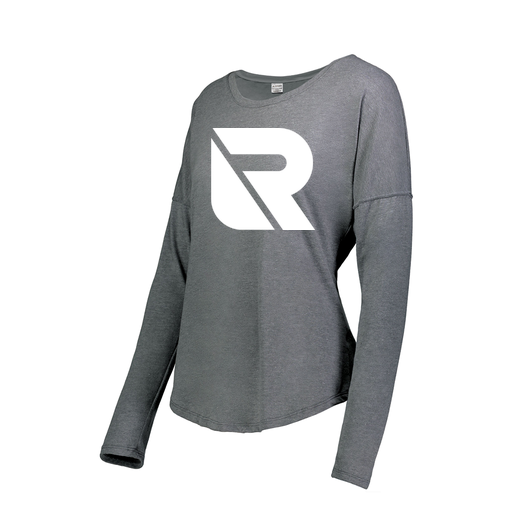 [FTLCUBGY-FAS-LOGO3] Decker Women's Tri-Blend T-Shirt - Long Sleeve (Female Adult S, Gray, Logo 3)