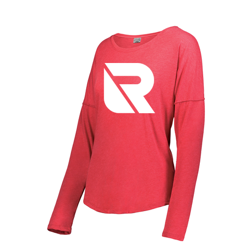 [FTLCUBRD-FAS-LOGO3] Decker Women's Tri-Blend T-Shirt - Long Sleeve (Female Adult S, Red, Logo 3)