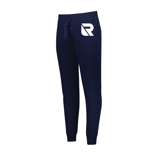 [229748.065.XS-LOGO3] Ladies 60/40 Fleece Jogger (Female Adult XS, Navy, Logo 3)
