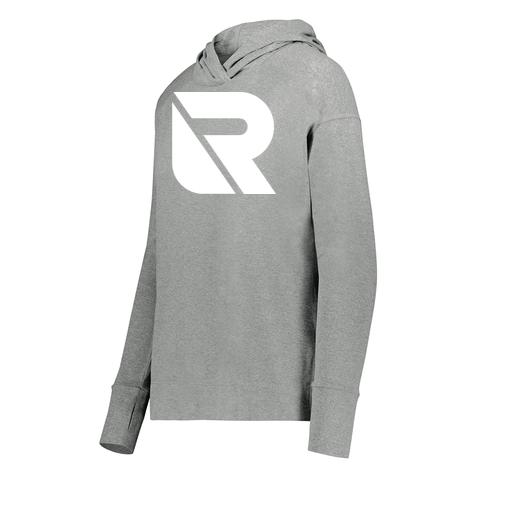 [222798-SIL-FAXS-LOGO3] Ladies Ventura Thin Knit Hoodie (Female Adult XS, Silver, Logo 3)